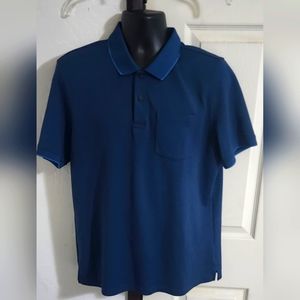 M&S Autograph Shirt Men's Large Blue Polo Shirt Modal Blend‎